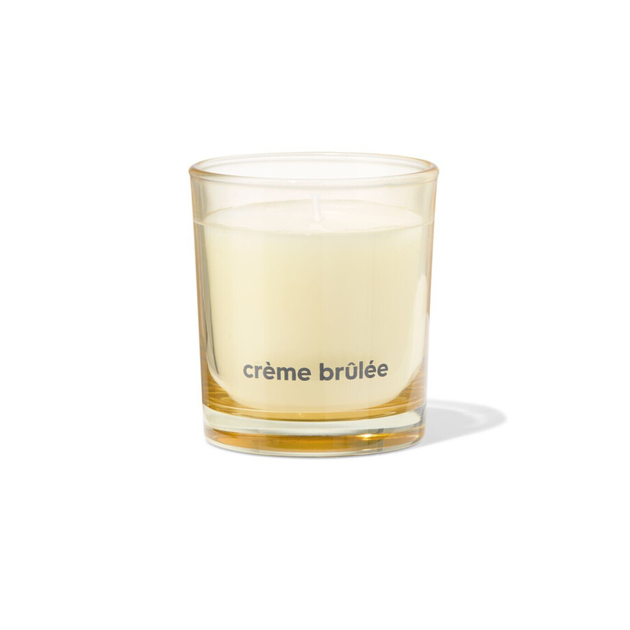 HEMA HEMA Geurkaars In Glas ⌀7x8cm Crème Brûlée (lichtgeel) afbeelding 1