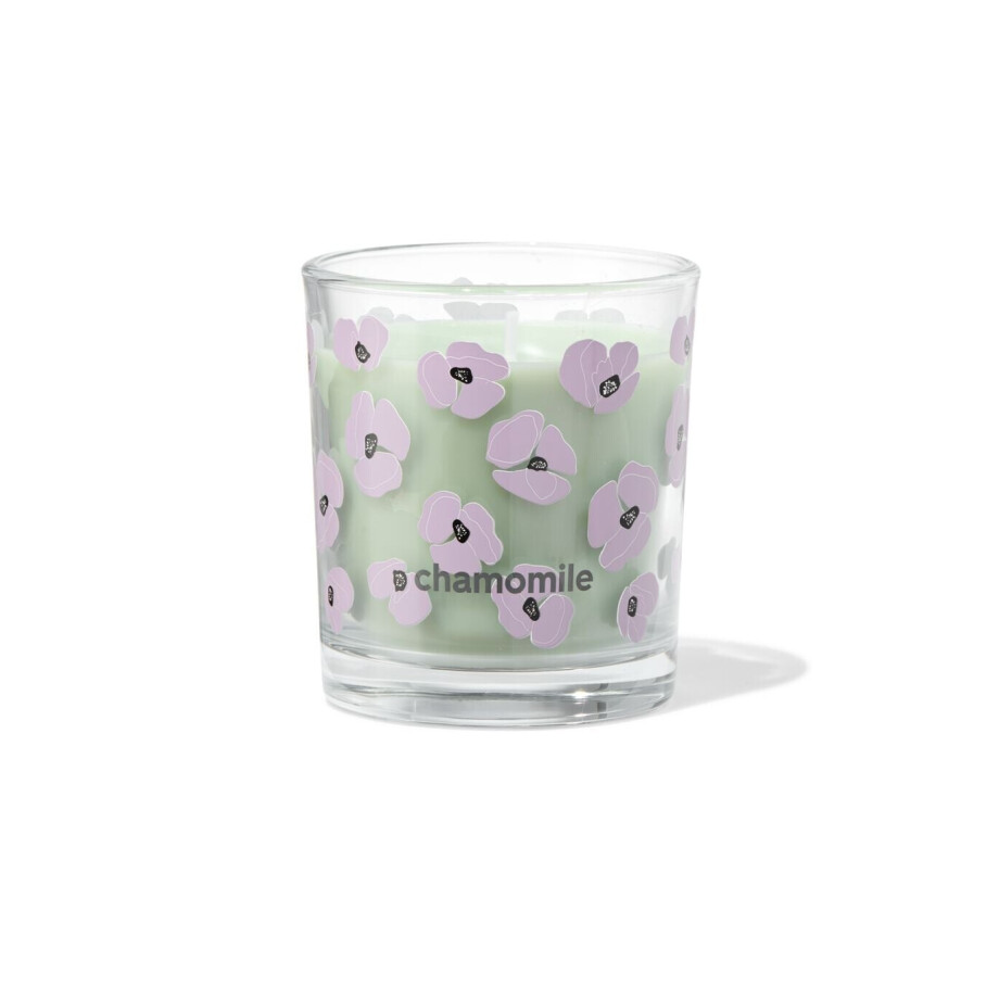 HEMA HEMA Geurkaars In Glas ⌀7x8cm Kamille (lichtgroen) afbeelding 1
