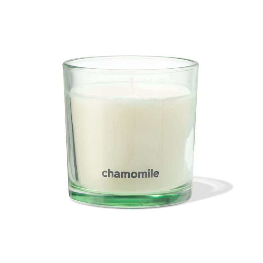HEMA HEMA Geurkaars In Glas ⌀10x10cm Kamille (lichtgroen) afbeelding 1