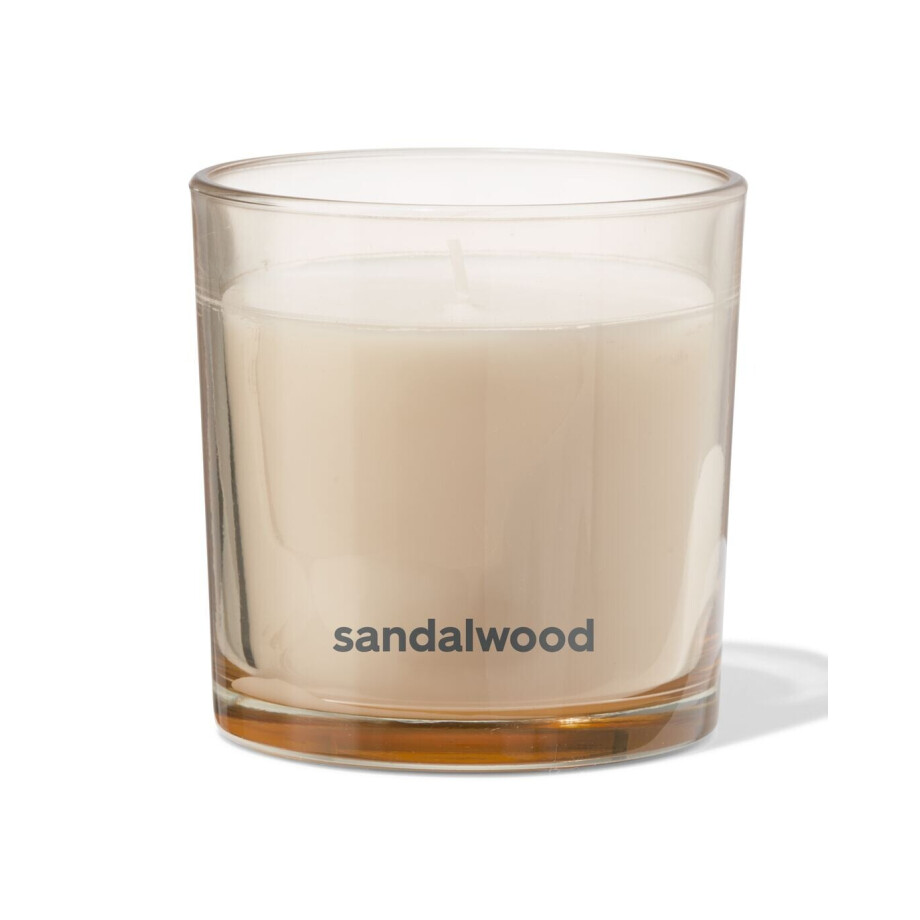 HEMA HEMA Geurkaars In Glas ⌀10x10cm Sandelhout (bruin) afbeelding 1