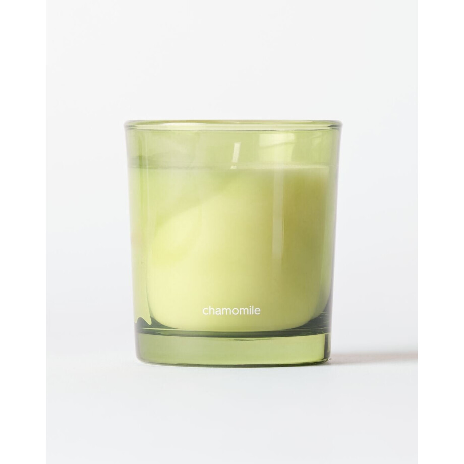 HEMA HEMA Geurkaars ⌀7x8cm Glas Kamille (groen) afbeelding 1