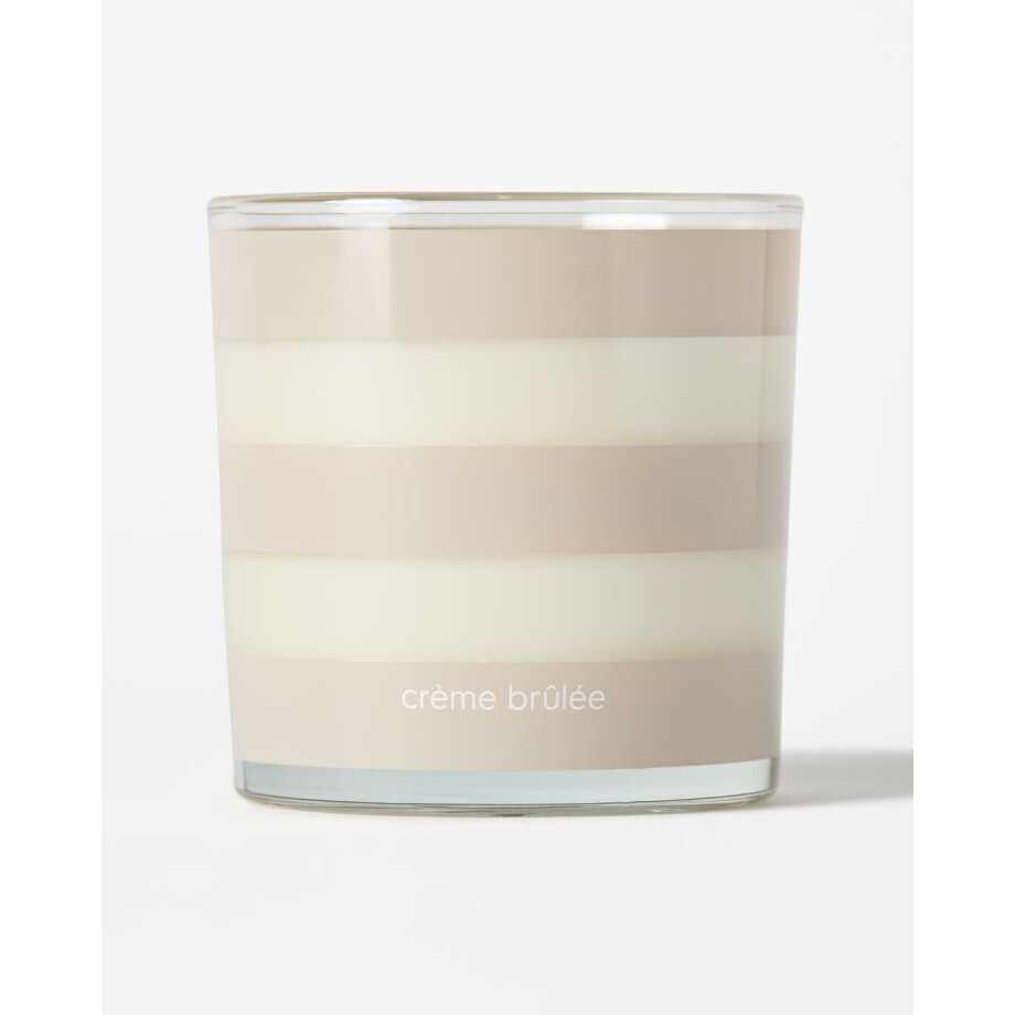 HEMA HEMA Geurkaars ⌀10x10cm Glas Strepen Crème Brûlée (naturel) HEMA HEMA Geurkaars ⌀10x10cm Glas Strepen Crème Brûlée (naturel) afbeelding 1