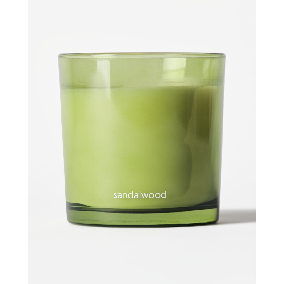 HEMA HEMA Geurkaars ⌀10x10cm Glas Sandelhout (groen) afbeelding 1