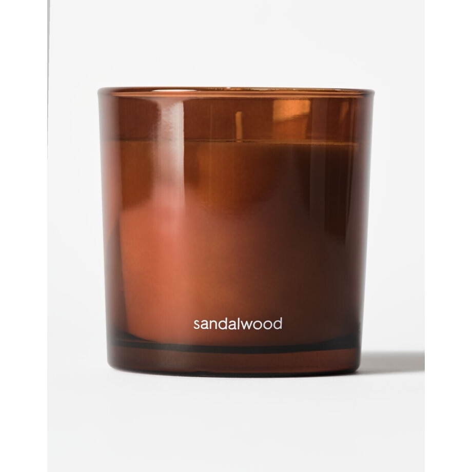 HEMA HEMA Geurkaars ⌀10x10cm Glas Sandelhout (bruin) afbeelding 1