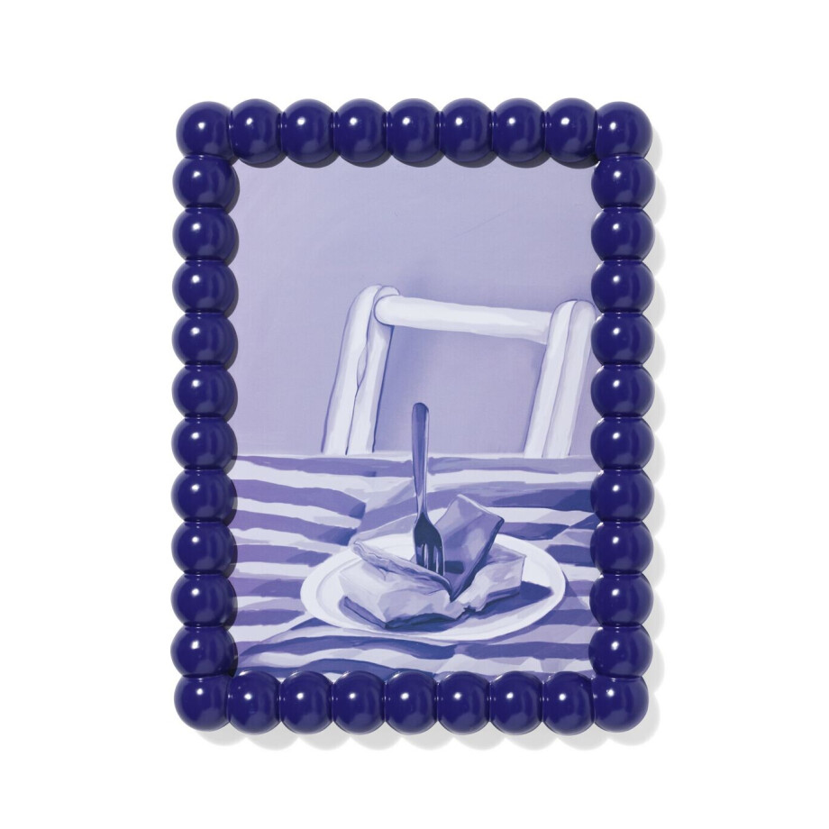 HEMA HEMA Fotolijst 15x20cm Blauw Hout Bolletjes (blauw) afbeelding 1