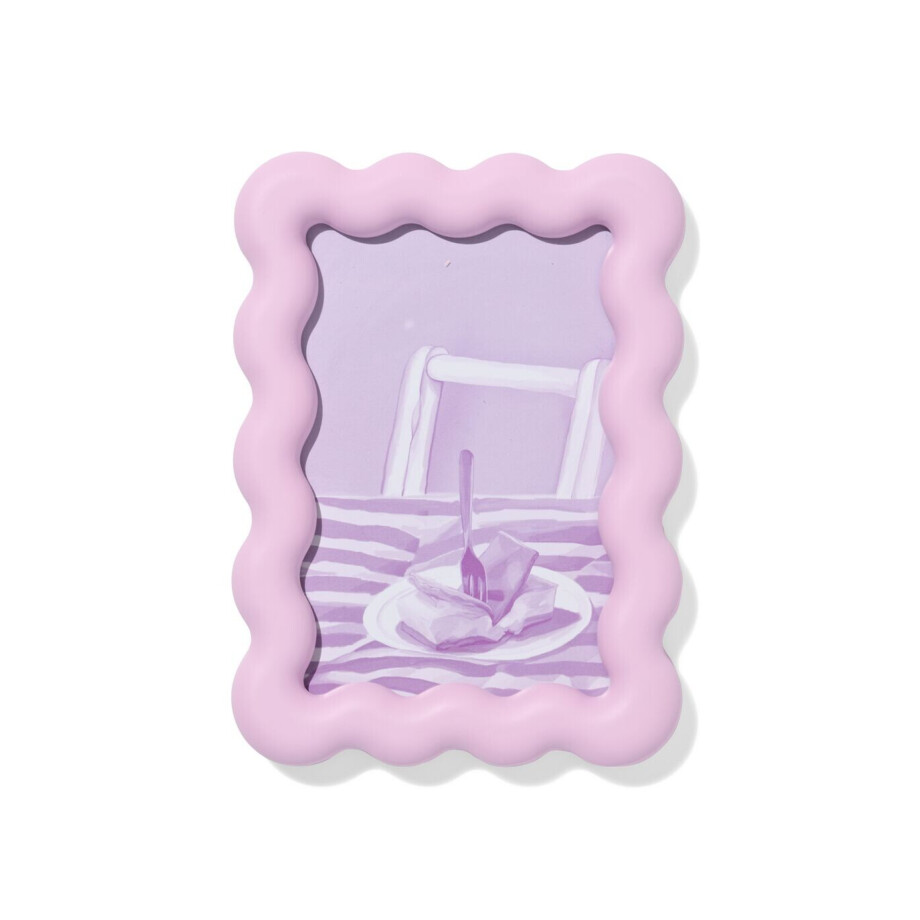 HEMA HEMA Fotolijst 10x15cm Lila Hout Golvend (lila) afbeelding 1