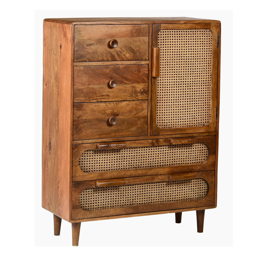 Brix Opbergkast 'Anna' Mangohout met webbing, 116 x 87cm Brix Opbergkast 'Anna' Mangohout met webbing, 116 x 87cm afbeelding