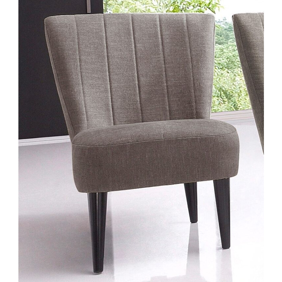 ATLANTIC home collection Cocktailfauteuil JAN met golfvering, massief houten poten afbeelding 1