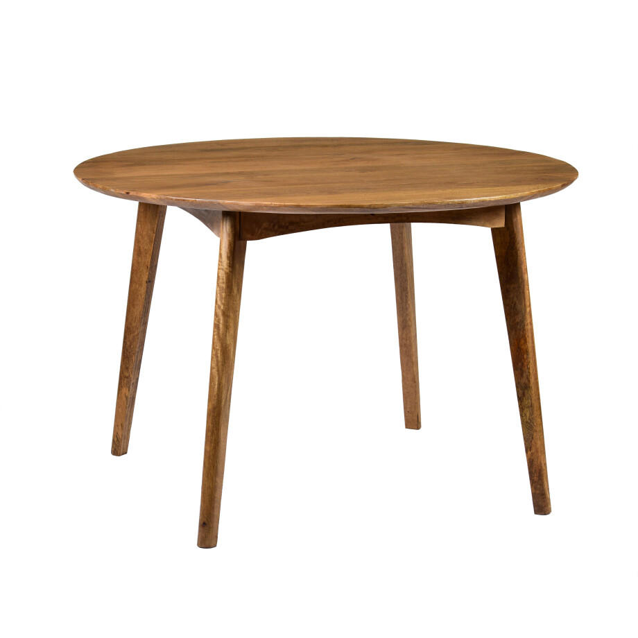 Livingfurn Ronde Eettafel 'Elias' Mangohout, 120cm Livingfurn Ronde Eettafel 'Elias' Mangohout, 120cm afbeelding
