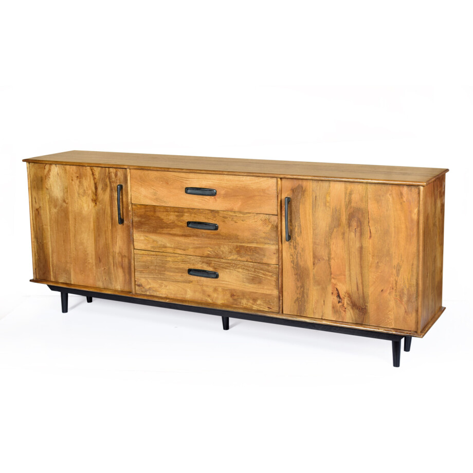 Livingfurn Dressoir 'Ayleen' Mangohout, 200cm Livingfurn Dressoir 'Ayleen' Mangohout, 200cm afbeelding