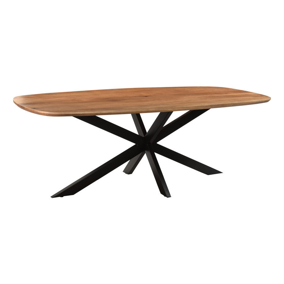 LivingFurn Deens Ovale Eettafel 'Jesper' Mangohout, 230 x 105cm afbeelding 