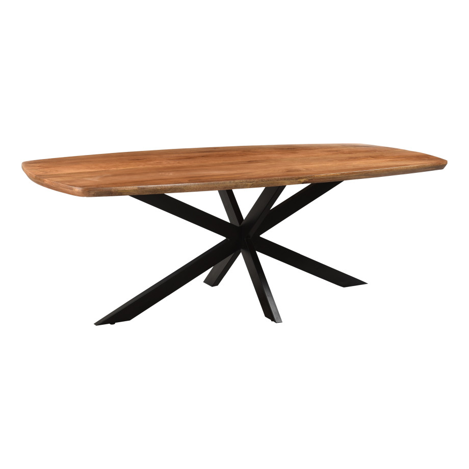 LivingFurn Deens Ovale Eettafel 'Jesper' Mangohout, 210 x 105cm afbeelding 