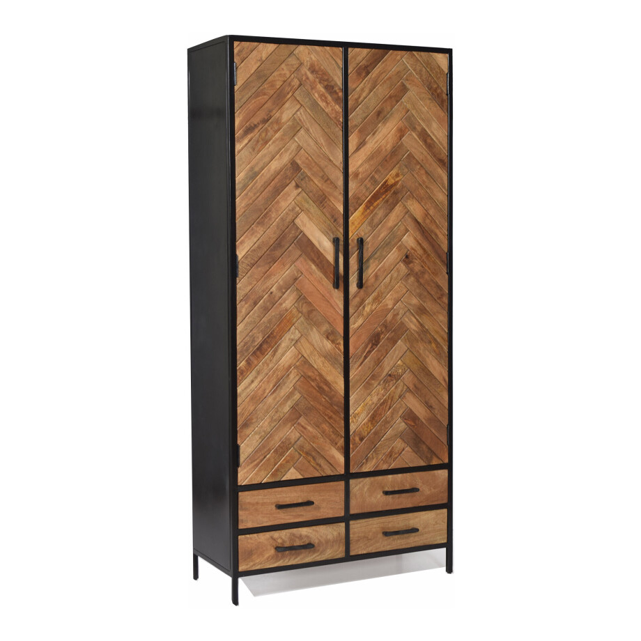 Livingfurn Opbergkast 'Brooklyn' Mangohout, 200 x 90cm Livingfurn Opbergkast 'Brooklyn' Mangohout, 200 x 90cm afbeelding