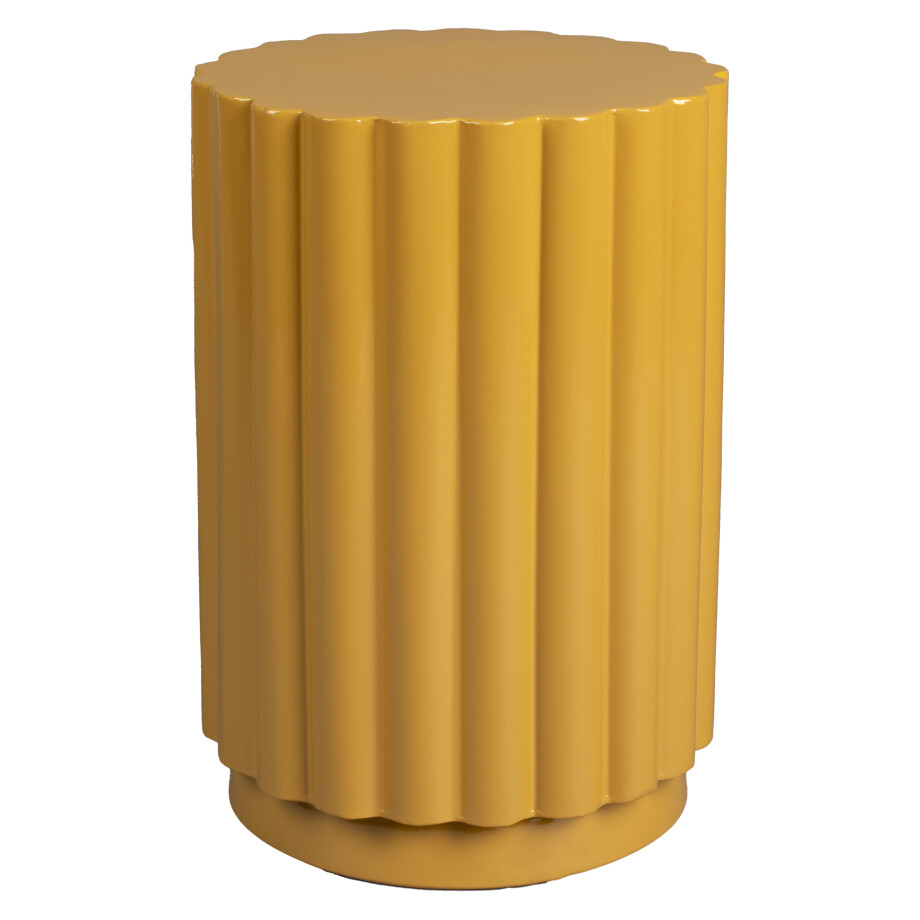 Dutchbone Bijzettafel/Kruk 'Camila' kleur Okergeel Dutchbone Bijzettafel/Kruk 'Camila' kleur Okergeel afbeelding 1