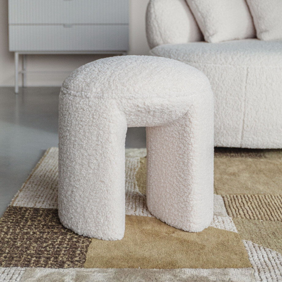 ZILT Kruk 'Cheron' Teddy, kleur Wit afbeelding 