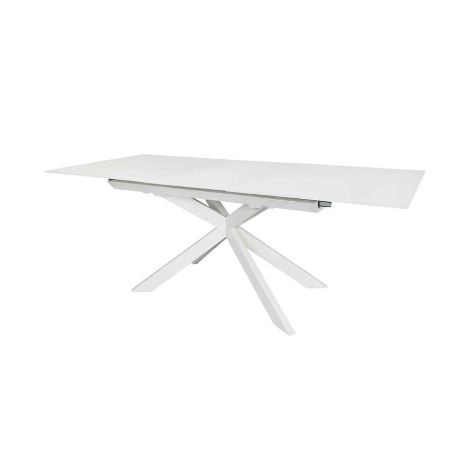Kave Home Uitschuifbare Eettafel 'Atminda' Glas, 160-210 x 90cm, kleur Wit afbeelding 1