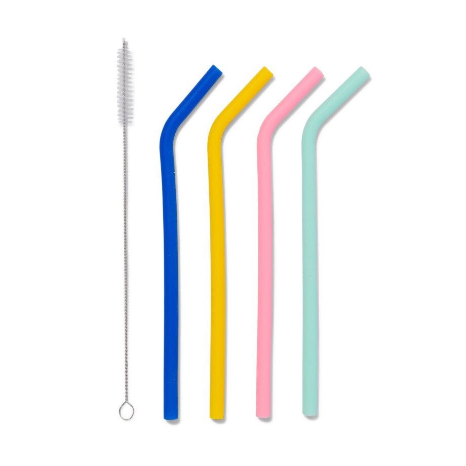 HEMA HEMA Siliconen Rietjes - 4 Stuks afbeelding 