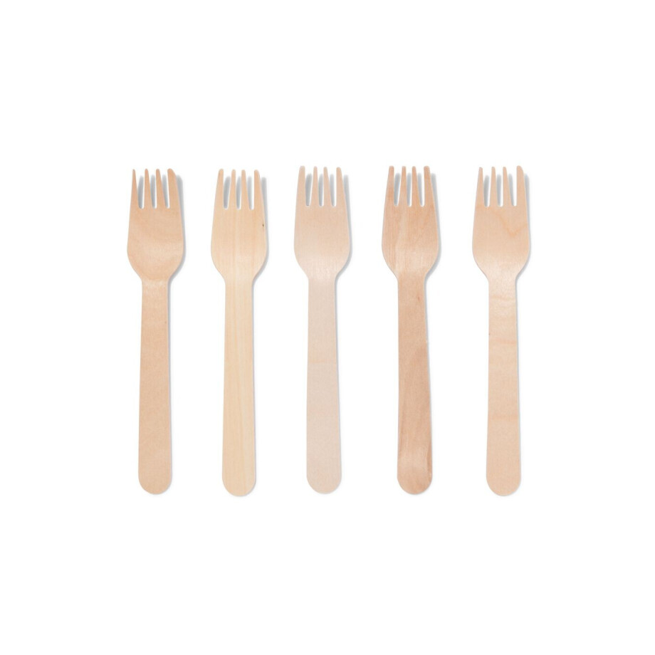 HEMA HEMA Wegwerpvorken Hout 10 Stuks HEMA HEMA Wegwerpvorken Hout 10 Stuks afbeelding