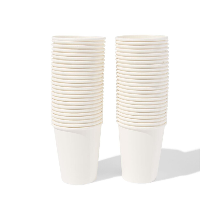 HEMA HEMA Bekers Wit - 50 Stuks HEMA HEMA Bekers Wit - 50 Stuks afbeelding