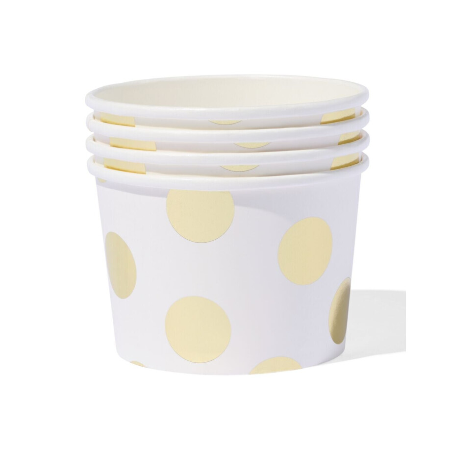 HEMA HEMA Papieren Bakjes Gouden Stip - 4 Stuks (goud) afbeelding 1