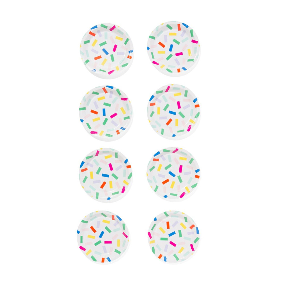HEMA HEMA Gebaksbordje Confetti 8 Stuks HEMA HEMA Gebaksbordje Confetti 8 Stuks afbeelding