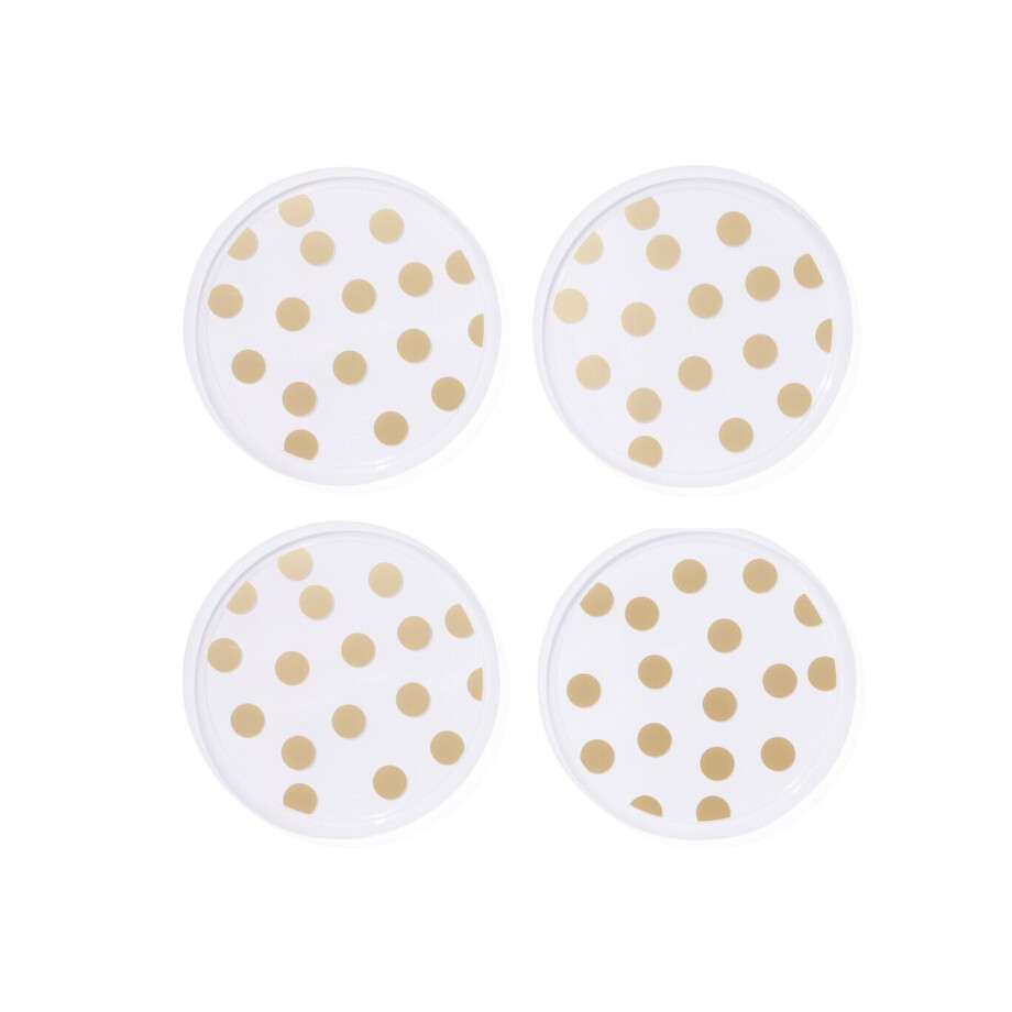 HEMA HEMA Herbruikbare Bordjes Stip Goud 4 Stuks afbeelding 