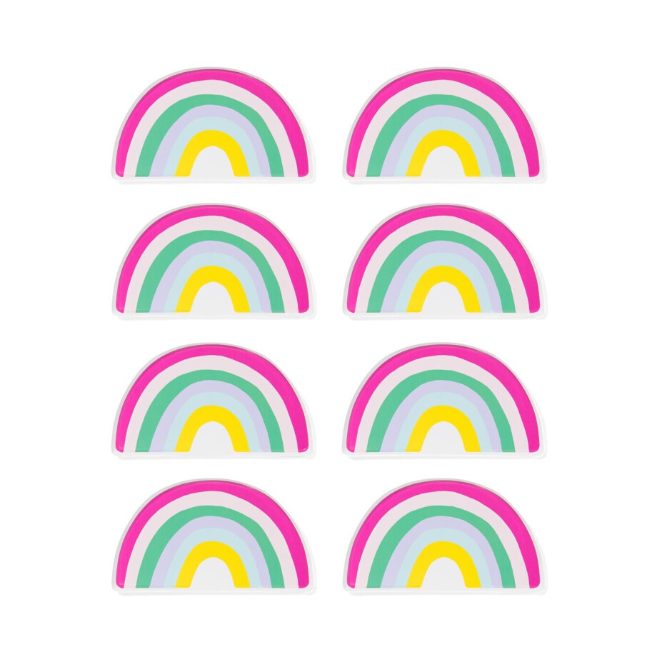 HEMA HEMA Gebaksbordje Regenboog 8 Stuks afbeelding 
