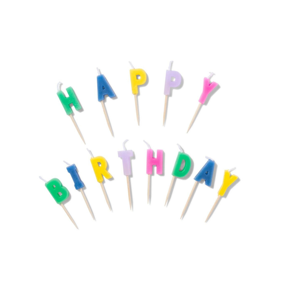 HEMA HEMA Taartkaarsjes Happy Birthday (multicolor) afbeelding 1