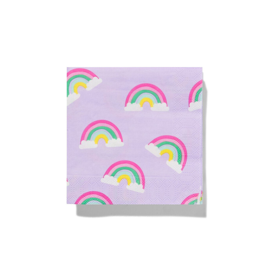HEMA HEMA Servetten Regenboog 24x24 - 20 Stuks HEMA HEMA Servetten Regenboog 24x24 - 20 Stuks afbeelding