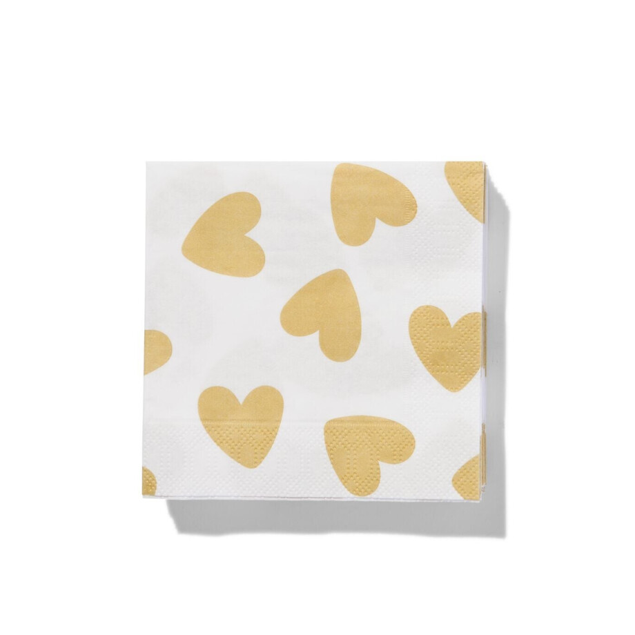 HEMA HEMA Servetten Hart Goud 24x24 Cm 20 Stuks (goud) afbeelding 1
