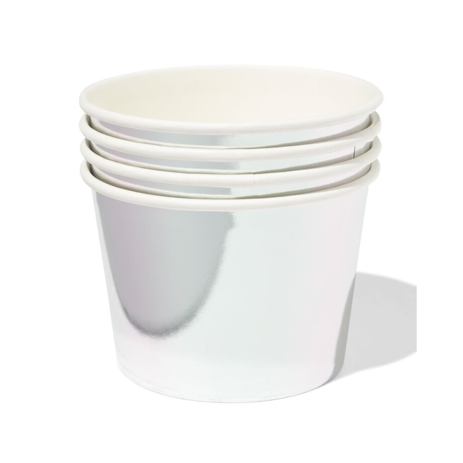 HEMA HEMA Bakje 450ml Papier Zilver - 4 Stuks (zilver) afbeelding 1