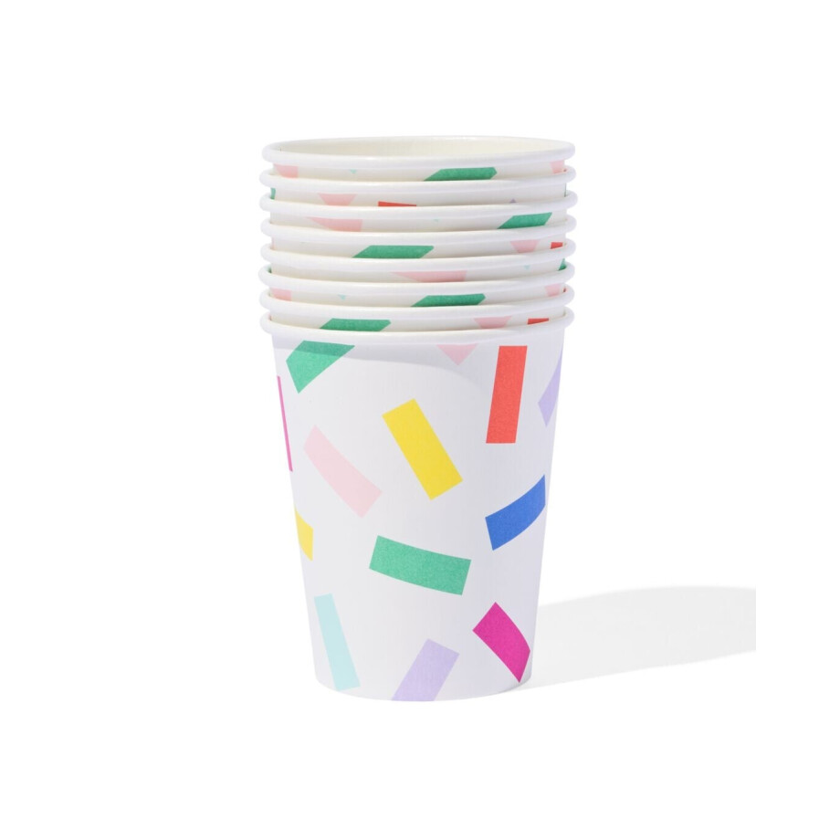 HEMA HEMA Bekers 250ml Confetti - 8 Stuks (multicolor) afbeelding 1