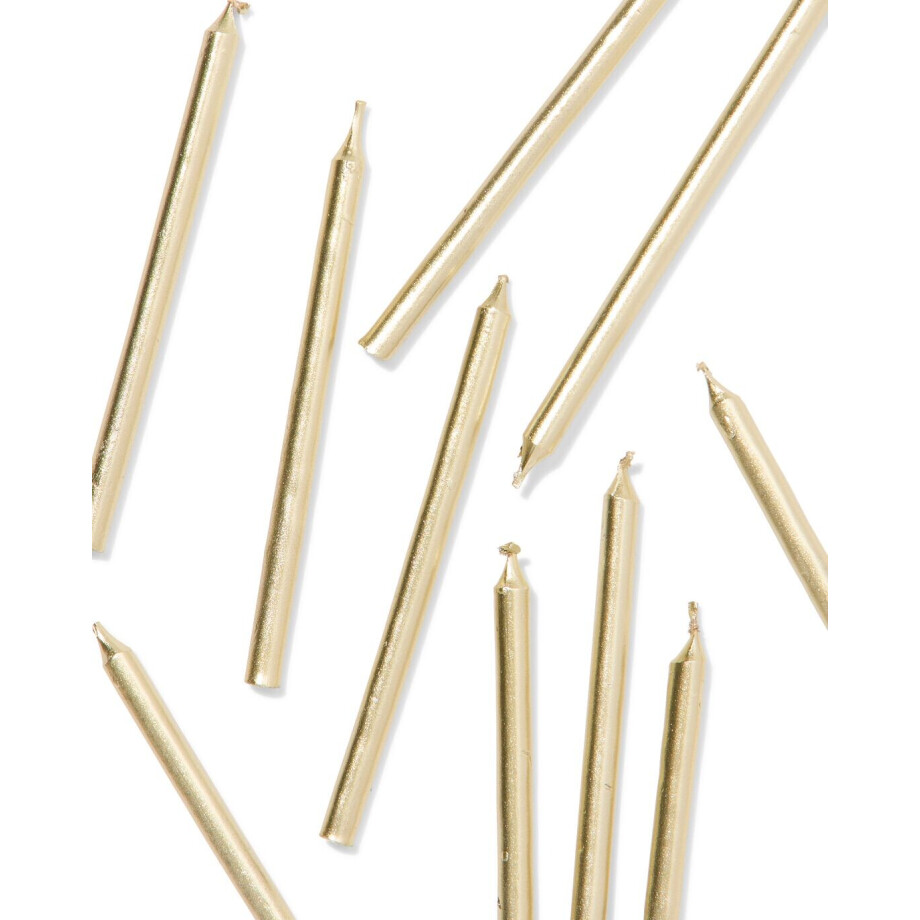 HEMA HEMA Taartkaarsjes 16cm Goud - 10 Stuks (goud) afbeelding 1