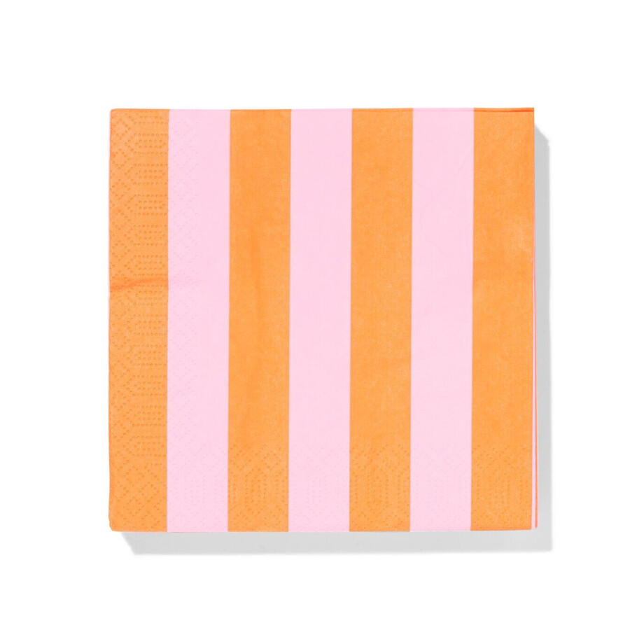 HEMA HEMA Servetten 33x33cm Papier Strepen - 20 Stuks (roze) afbeelding 1