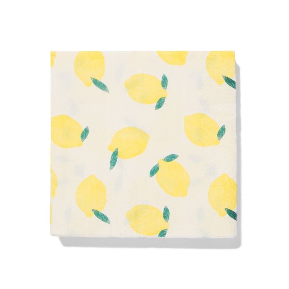 HEMA HEMA Servetten 33x33cm Papier Citroen - 20 Stuks (geel) afbeelding 1