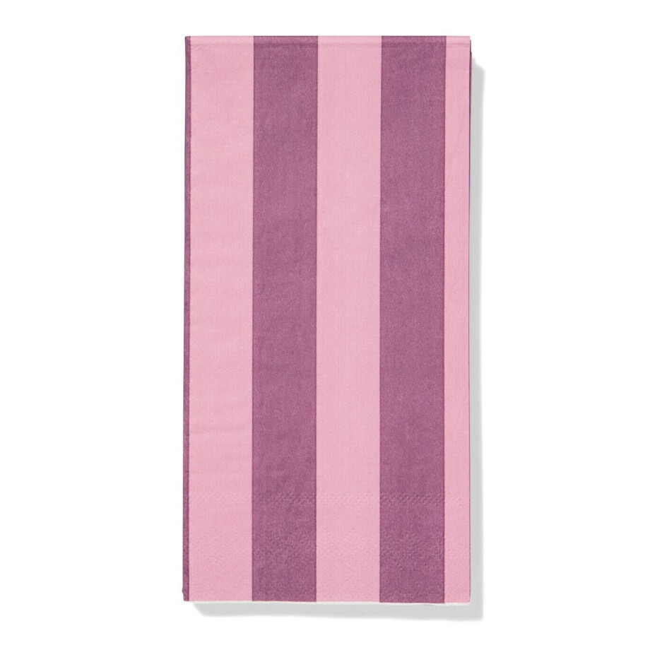 HEMA HEMA Servetten 33x18cm Papier Streep - 12 Stuks (roze) HEMA HEMA Servetten 33x18cm Papier Streep - 12 Stuks (roze) afbeelding 1