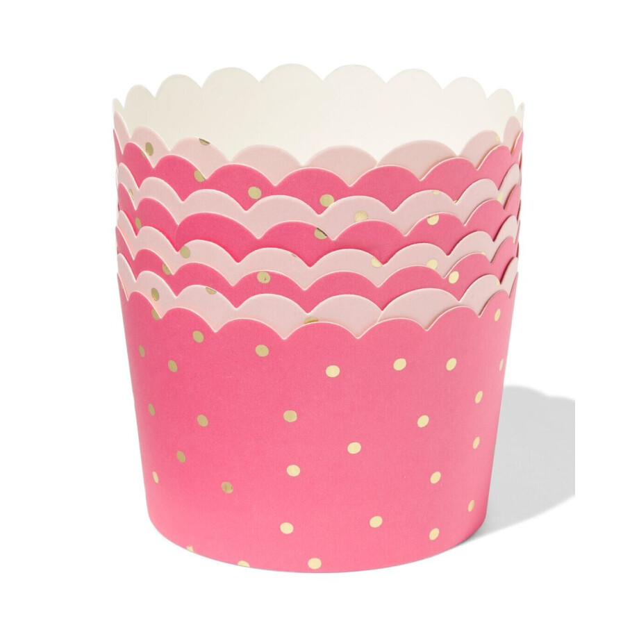 HEMA HEMA Bakjes ⌀9.3x6cm Papier Prinses - 8 Stuks (roze) afbeelding 1