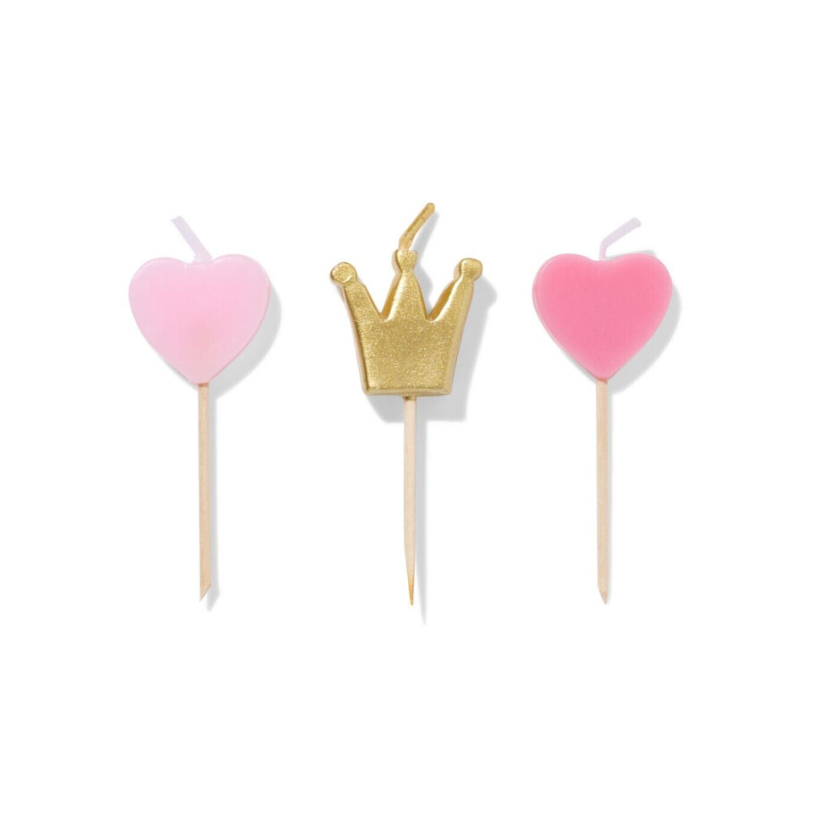 HEMA HEMA Taartkaarsjes Prinses - 3 Stuks (roze) HEMA HEMA Taartkaarsjes Prinses - 3 Stuks (roze) afbeelding 1