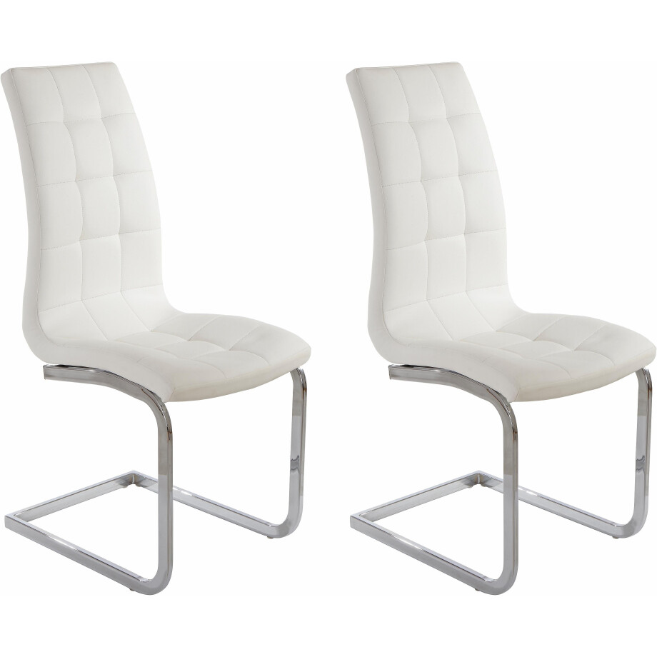 INOSIGN Vrijdragende stoel Lola set van 2 of 4, bekleding van imitatieleer of fluweelstof, chroom metalen frame (set) afbeelding 1
