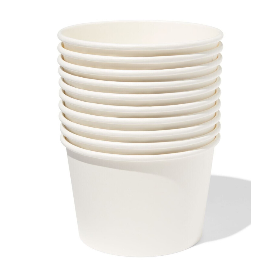 HEMA HEMA Papieren Bakjes 550ml Wit - 10 Stuks (wit) afbeelding 1