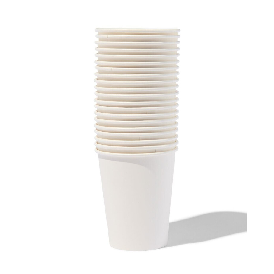 HEMA HEMA Papieren Bekers 250ml Wit - 20 Stuks (wit) afbeelding 1