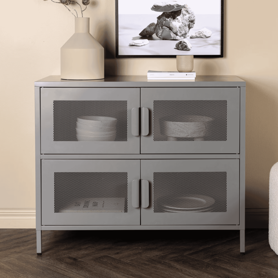 Nohr Dressoir 'Raeanne' 90cm, kleur Lichtgrijs Nohr Dressoir 'Raeanne' 90cm, kleur Lichtgrijs afbeelding 1