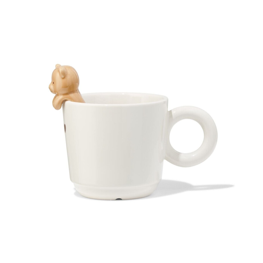 HEMA HEMA Mok 270ml Keramiek Beer (gebroken wit) afbeelding 1