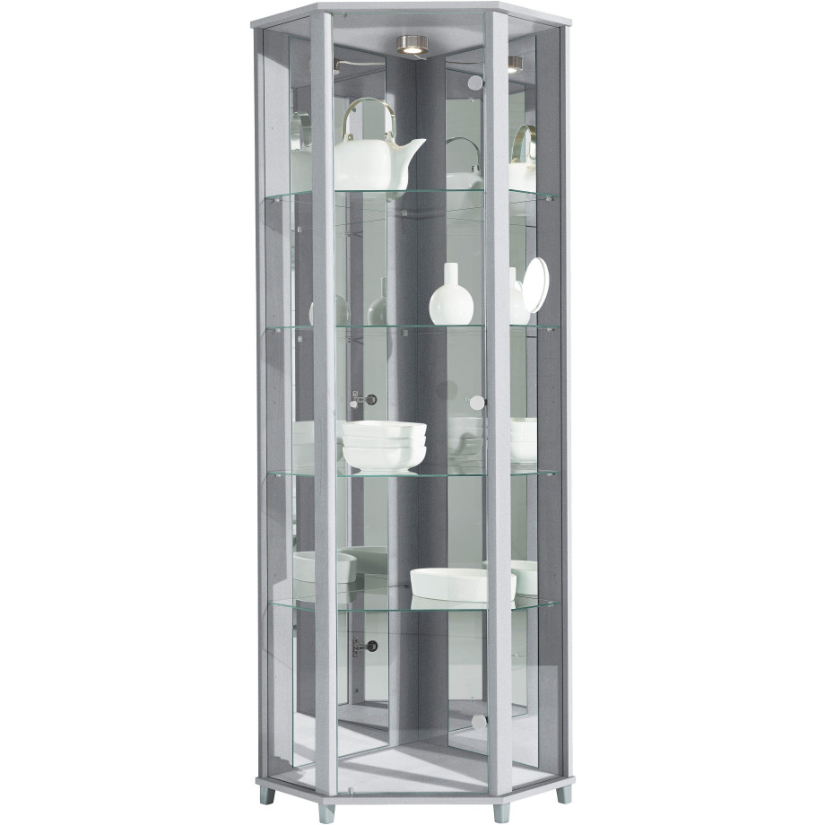 fif möbel Vitrinekast TRIO Hoekvitrine/Glasvitrine 1x Glazen deur, perfect voor verzamelaars, verzamelvitrine afbeelding 1