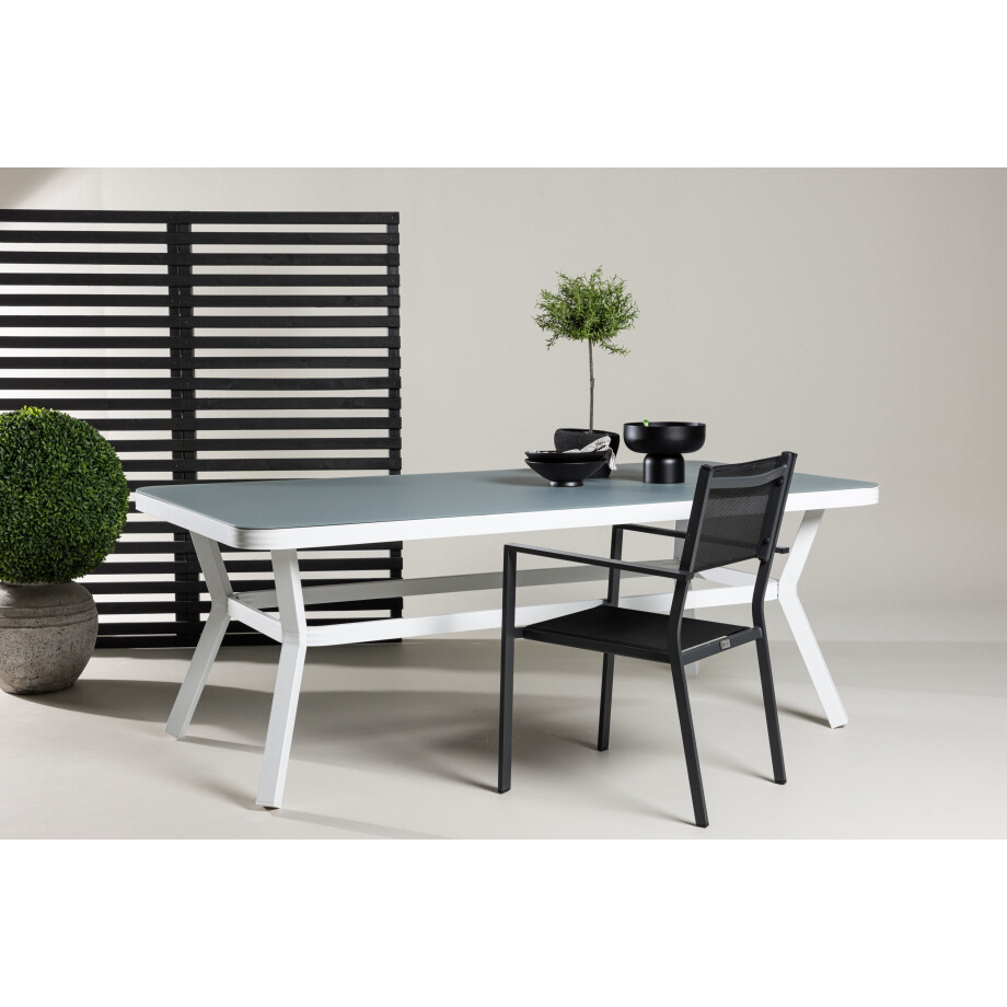 Nohr Tuintafel 'Sauel' Glas, 200 x 100cm, kleur Wit Nohr Tuintafel 'Sauel' Glas, 200 x 100cm, kleur Wit afbeelding 1