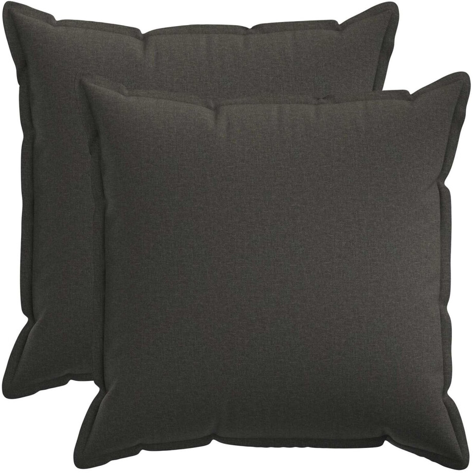 vidaXL - Kussen - met - kussen - HOUTEN - 2 - st - Donkergrijs - Faux - Linnen afbeelding 1