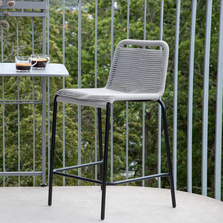 Nohr Outdoor Barkruk 'Karlene' kleur Lichtgrijs (zithoogte 61cm) afbeelding 1