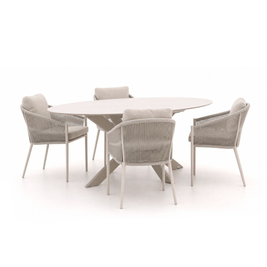 + 15% kassakorting | Bellagio Mineo/Furato ellips 200cm dining tuinset 5-delig - Laagste prijsgarantie! afbeelding 1