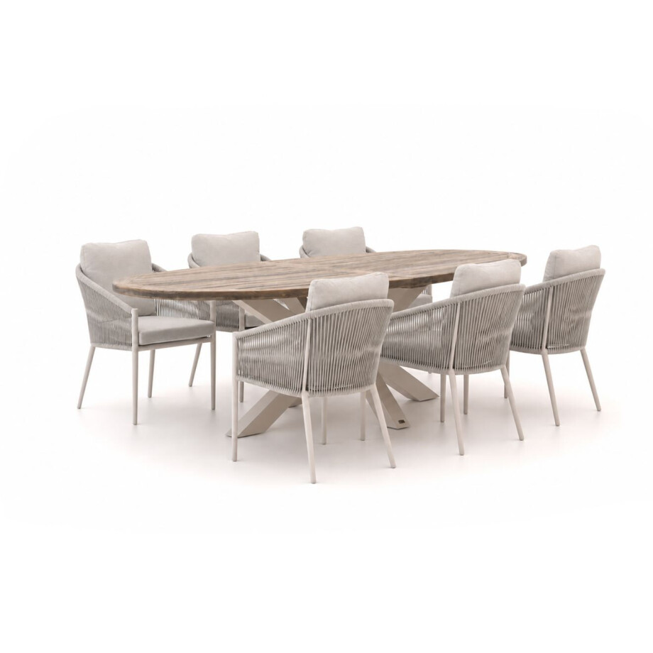 + 15% kassakorting | Bellagio Mineo/ROUGH-Y Ellips 240cm dining tuinset 7-delig - Laagste prijsgarantie! afbeelding 1