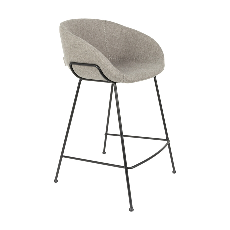 Zuiver Barstoel 'Feston' Stof, kleur Grijs (zithoogte 65cm) Zuiver Barstoel 'Feston' Stof, kleur Grijs (zithoogte 65cm) afbeelding 1